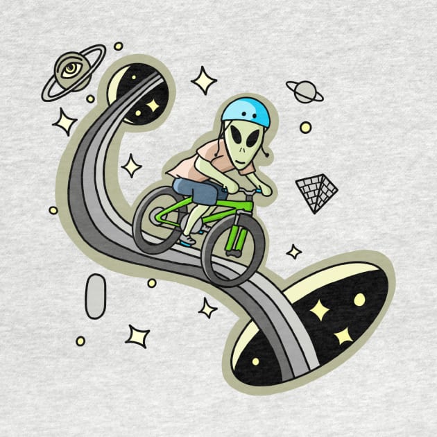 Alien mountainbiker by Local non union